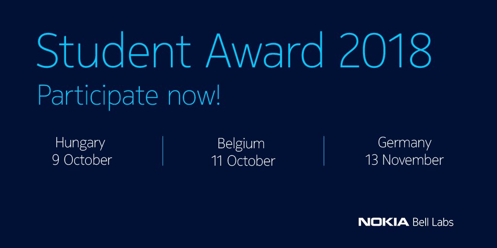 BellLabs's tweet photo. Submit your #science #technology #engineering #math proposals in order to participate in our Future X Days and a chance to win one of the Nokia Bell Labs Student Awards for 2018.

Belgium: https://t.co/1Uj9eQQqKC
Germany: https://t.co/d0jxikGQzw
Hungary: https://t.co/iB78AMSUz1 https://t.co/b9l6Xwb7Mm