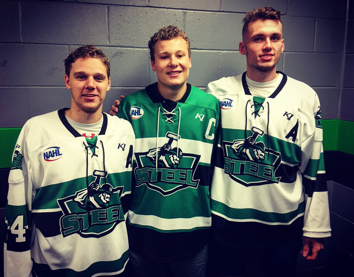 Meet the Captains for the 2018-2019 Season. From left to right. Grant Reichenbacher (Alternate) Austin Mikesch (Captain) and Filip Dusek (Alternate).