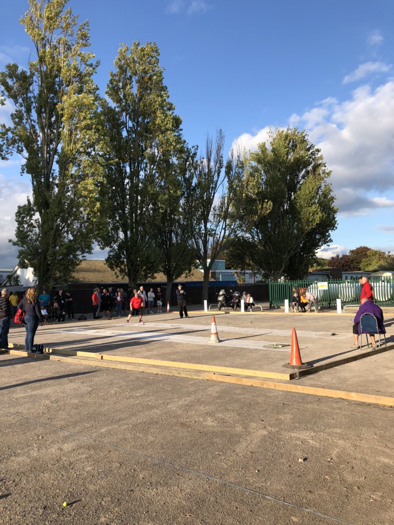 UnitedPetanque's tweet photo. A beautiful warm sunny evening at #millrythe - time for a practice and the first round of the #shooting competition #pétanque #boule https://t.co/NkMylbDTMR