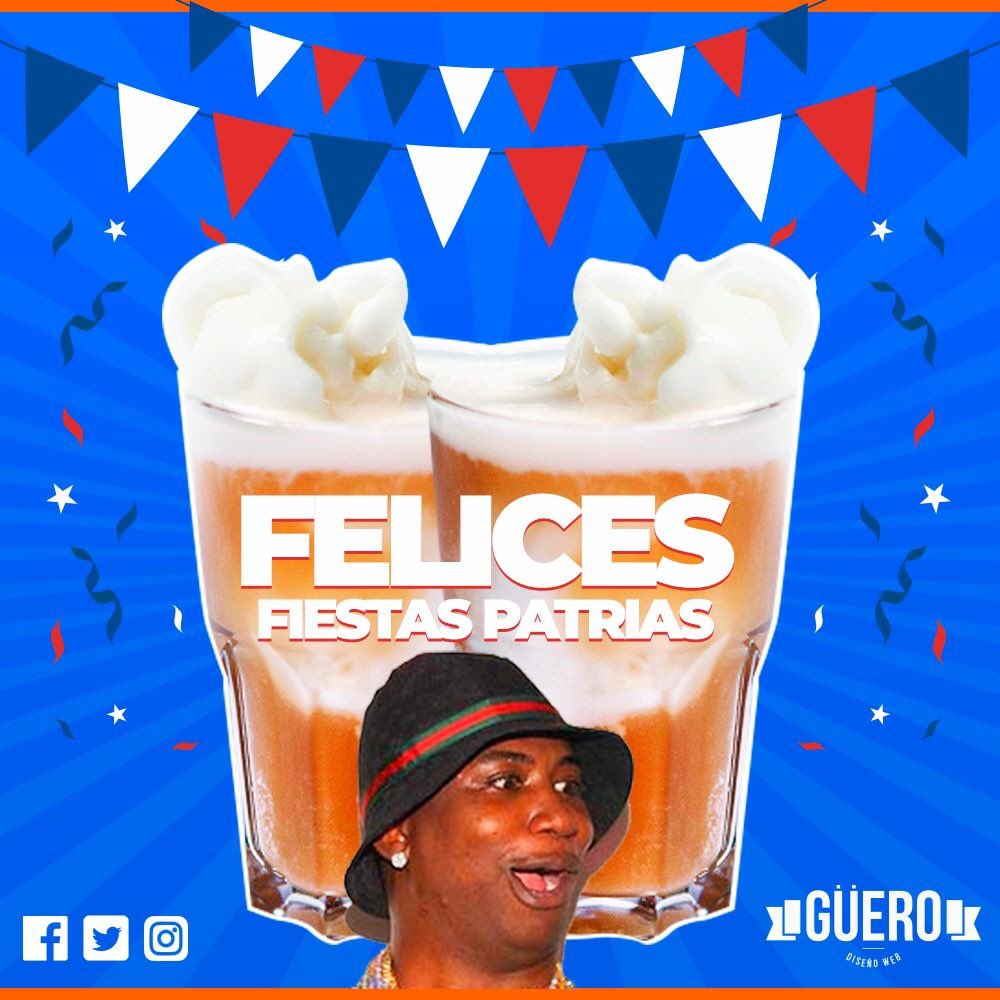 GueroWEB's tweet photo. Felices Fiestas Patrias para todos los amigos de Güero - Diseño Web 🇨🇱😍🍻 https://t.co/Qn67T6pVEL