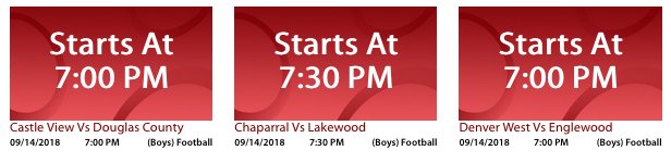 NSPNcolorado's tweet photo. FRIDAY NIGHT FOOTBALL COVERAGE | Fans - if you can't make it to the games tonight be sure to watch LIVE on https://t.co/3vx07ZYRZ9 📱📶

Professional Sportscasting in HD for FREE. @football_castle @DCHSHuskies @CHSCA @EnglewoodHigh @RockyPrep https://t.co/GZaar9Syw7