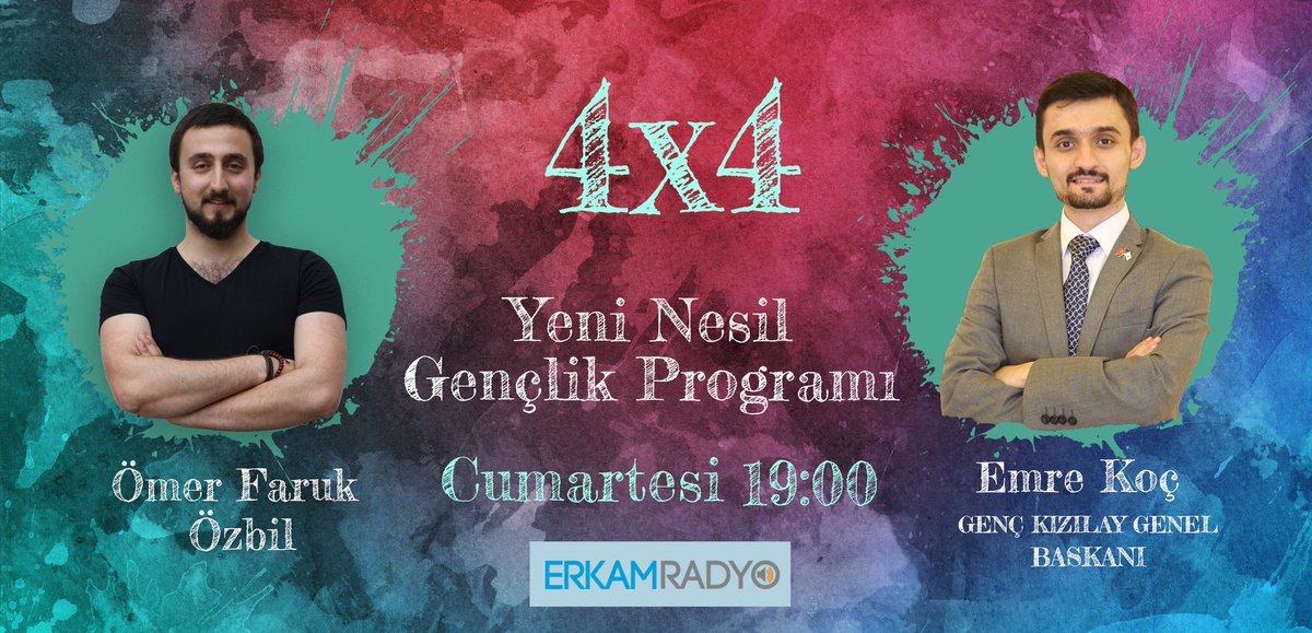 "4×4"te bu hafta sevgili Emre Koç'u (<a href="/kocemree/">Emre Koç</a>) konuk ediyoruz. Genç Kızılay'ı ve gönüllülük faaliyetlerini konuşacağız.

Yarın saat 19.00'da Erkam Radyo'dayız.