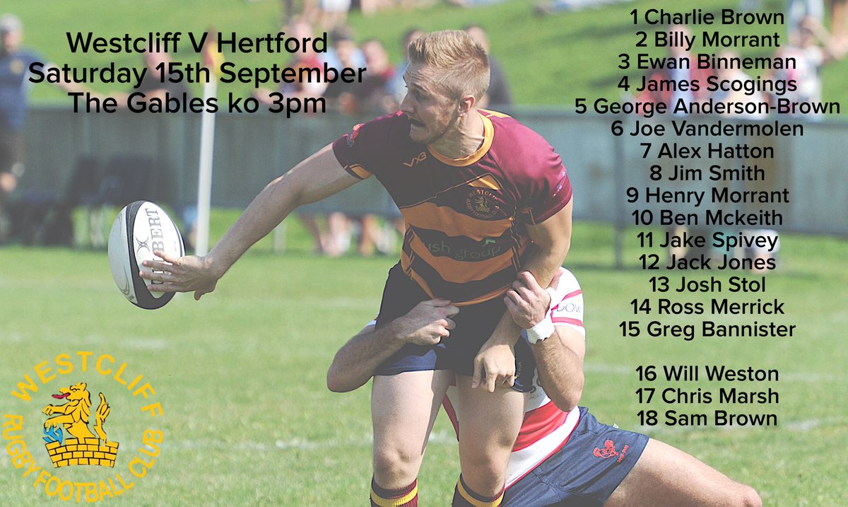 Senior fixtures for Saturday the 15th and your 1st XV

At The Gables
1st XV v <a href="/HertfordRFC/">Hertford RFC</a> 
Lions v <a href="/ChingfordRFC/">Chingford RFC</a> 

On the road
Rhinos v  <a href="/Stanford_RFC/">Stanford Rugby</a> 

All games kick off at 3pm. Good luck everyone!