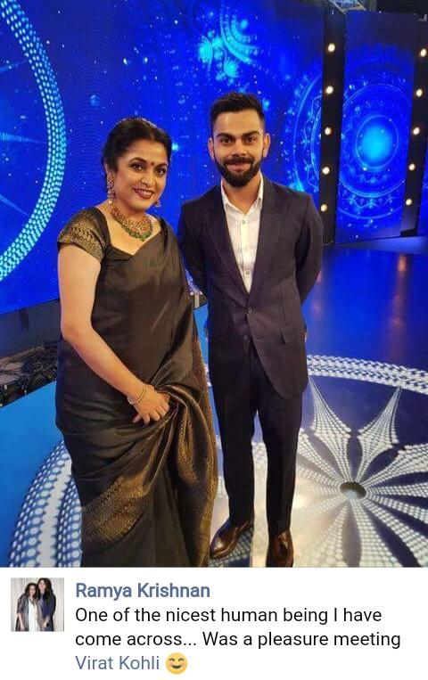 Ramya Krishnan & viratkoli stunning In black..... Indian pride
Advance happy birthday mam... 