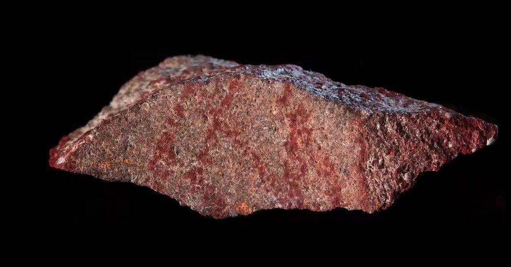 authorshipme's tweet photo. #OldestEver #Sketch [NY Times] Oldest Known Drawing by Human Hands Discovered in South African Cave https://t.co/TT7Op9x61r https://t.co/Ut9DLl4sm2
