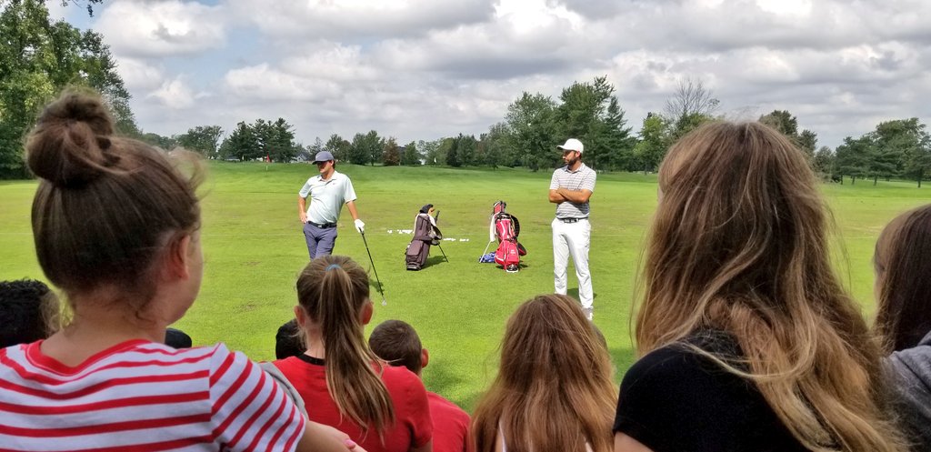 Thanks <a href="/Gbsigg/">Greyson Sigg</a> and <a href="/jonkhangolf/">Jon</a> for teaching these <a href="/StTheresaShark/">St.Theresa, London</a> students the basics of golf and what it means to be a professional. <a href="/PGATOURCanada/">PGA TOUR Americas</a> <a href="/golfcanadafdn/">GolfCanadaFoundation</a>