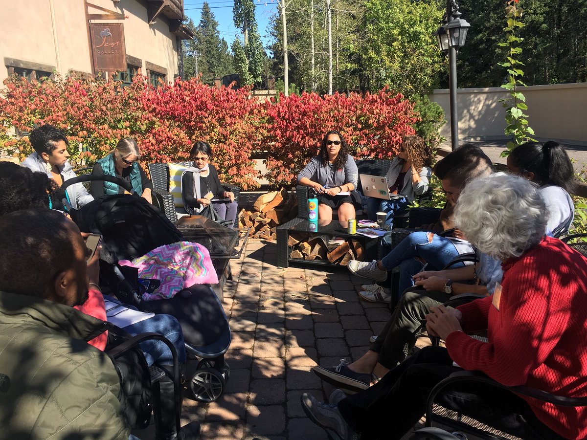 lisatoafault's tweet photo. COPUS Unconference conversations with the Montana autumn as a backdrop. #copus2018 @COPUScore https://t.co/sWohp7s4Cr