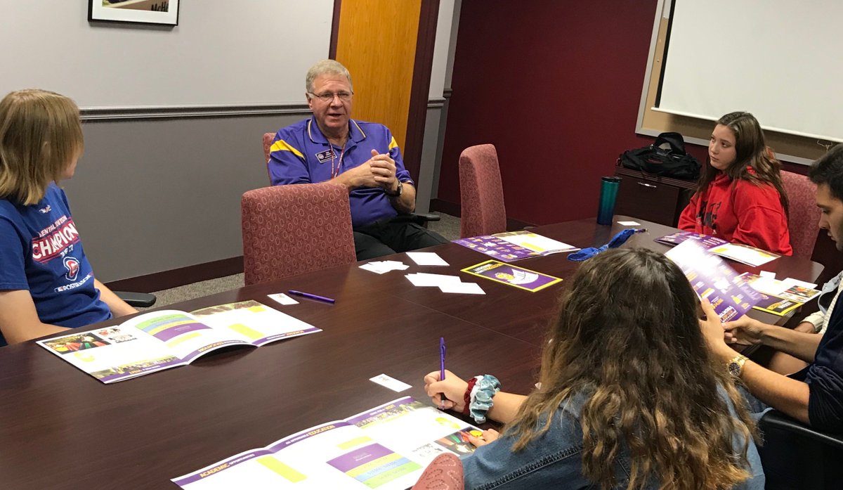 PrairieRidgeSS's tweet photo. Western Illinois Admissions rep Mike Dunker (Mrs. Dunker's father-in-law) spoke to an attentive group this morning. Kudos to seniors Allison Mattran &amp; Dave Murawski...not only paying attention, but taking notes!! Students learn so much from these visiting colleges! @SKochPR https://t.co/HoSNad5Q4g