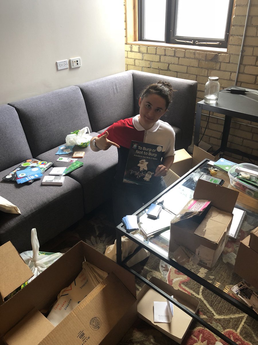 KatyinCulture's tweet image. Getting ready with @maddie_kidscode for all 13 of our @scilitweek workshops next week! Our question for the week, what happens when you burp in space? 🌕💫 @KidsCoding #codingwithscratch