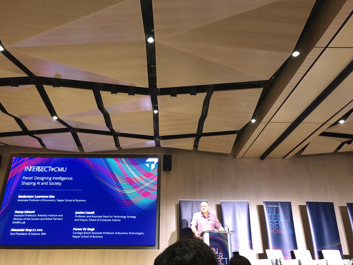 rishavkhemka's tweet photo. @awmcmu at #intersectCMU #TepperQuad kicking off next panel for Shaping AI and Society! @CarnegieMellon @SCSatCMU @teppercmu https://t.co/YGncIDLzPN