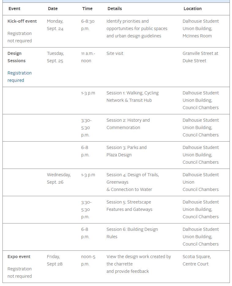 hfxgov's tweet image. If you're interested in getting into the finer details of the Cogswell District plan, have a look at the schedule and register to attend one or all of the design charrette sessions, taking place Sept. 24, 25, 26, and 28: eventbrite.ca/e/cogswell-dis…