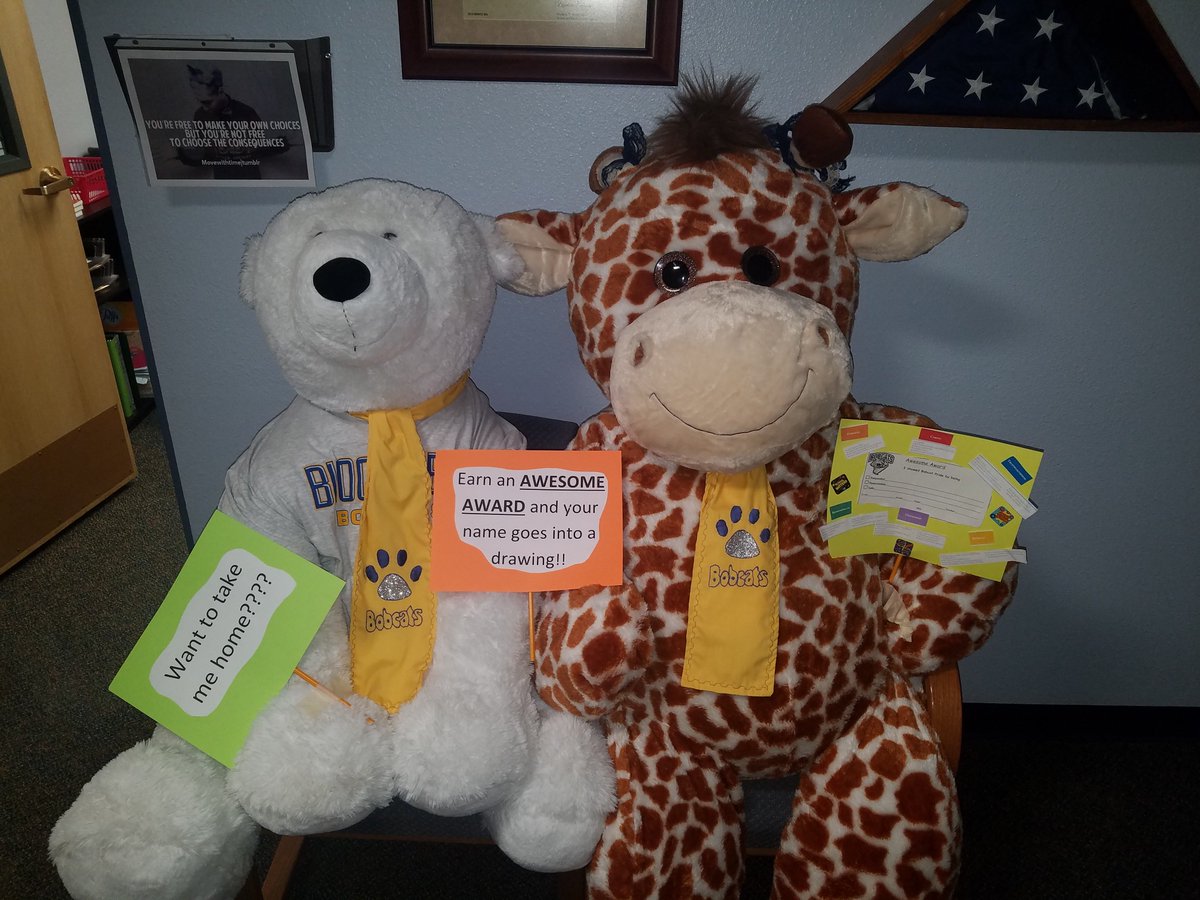 blmfldschools's tweet photo. MAJH has implemented an Awesome Award System. Students collect 'Awesome Awards' for "WOW" moments (when students step up and/or go beyond expectations). A drawing will be held and they could win one of these stuffed animals! #GoBobcats #BobcatPride #PrideIsInside https://t.co/XZNzR9lDrp