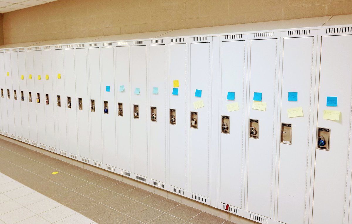 Opening positivity: grade 9 students greeted with powerful and positive messages posted on their lockers. What a greeting! Compliments of our fab CBSS Link Crew. @DragonsLinkCrew <a href="/castlebrookess/">CastlebrookeSS</a> <a href="/DragonsCouncil/">Castlebrooke SAC</a>