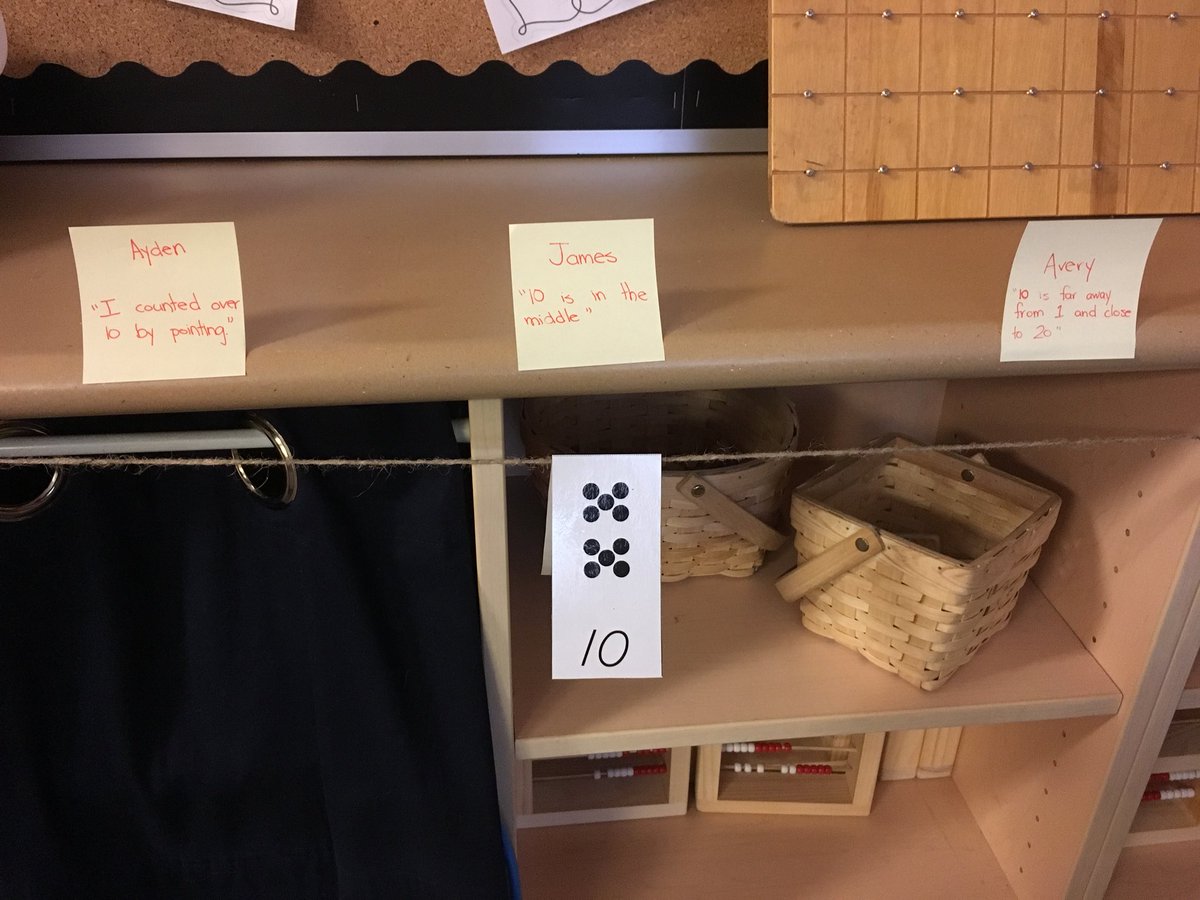 MrsUnsworthWTT's tweet image. We recorded our thoughts on stickies &amp;amp; then headed off to prove our thinking with any manipulative in the classroom. The most popular was the snap cubes, where a train of 20 was made &amp;amp; then broken at 10...where we discovered 10 is in the MIDDLE of 1 &amp;amp; 20 2/2 #numbersenseroutines