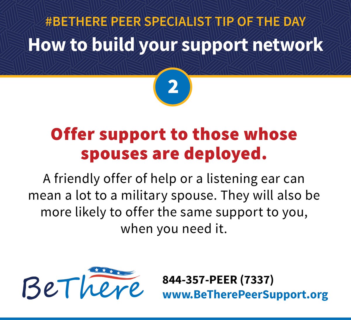 DoDPeerSupport's tweet image. We get it — as a #MilFam, frequent moves require ongoing efforts to grow and nurture your support network. If you need extra support or are struggling to find the resources to help you connect, we’re here for you, 24/7/365. #PeerSupport
