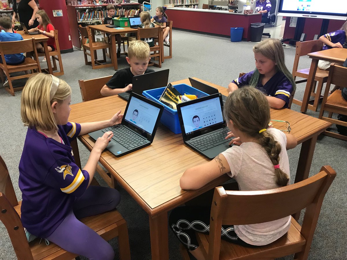 MeadowvaleElem's tweet image. Learning how to use Chromebooks with avatar maker.  #learningwithtechnology #mediacenterbuzz ⁦@ISD728⁩