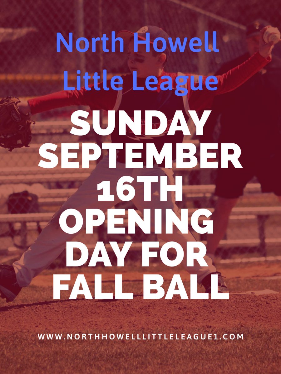 NorthHowellLL's tweet image. Who'excited for Fall Ball???⚾⚾ See you Sunday!! @HowellPatch @HowellPAL @HowellTownship @AsburyParkPress 

#fallball #BaseBall #howelllittleleague #northhowelllittleleague