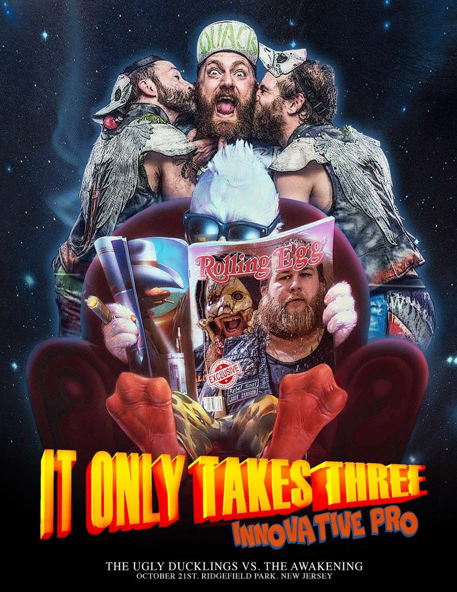 CMxGraphics's tweet photo. One of my #favorite 80โs #movies growing up! #HowardTheDuck #QuackFu no more #MrNiceDuck #InnovativePro #ItOnlyTakesThree #RidgefieldPark #Howell #Williamstown #NewJersey #FirstTimeEver #TagTeam #IndependentWrestling #Tickets Sale! $5 off #FrontRow #October #Fall #Quack https://t.co/f5QPfi5JUq