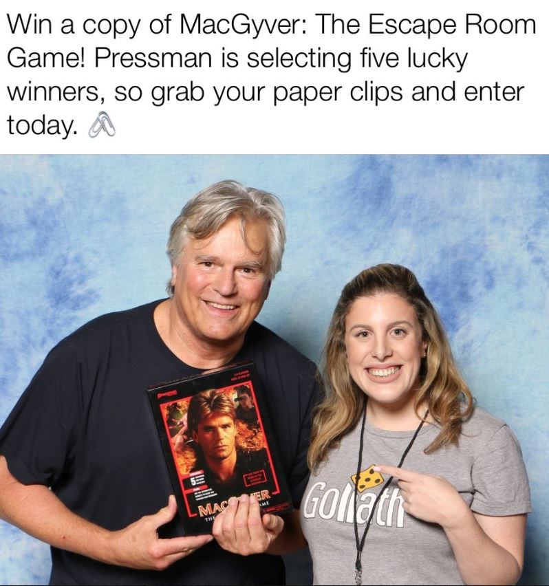 @GamesAdultsPlay are celebrating the season 3 premiere of #MacGyver on CBS with the ultimate giveaway! 5 lucky winners will receive a copy of MacGyver: The Escape Room Game!  See the Facebook post for Ts &amp; Cs: ow.ly/NdGk30lPvPX 
ENTER HERE ➡️ bit.ly/MacGyverGiveaw…