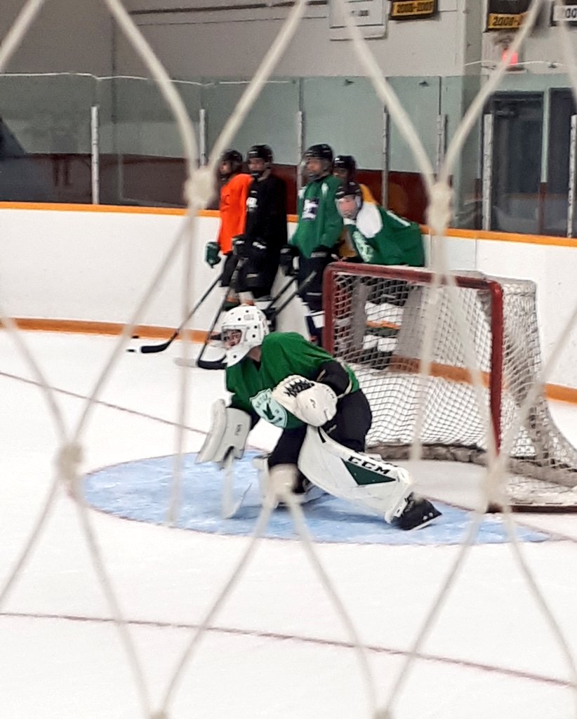 Lucan Irish tendy @Clark4Devyn lines up the puck at practice tonight as <a href="/Lucan_Irish/">Lucan Irish Jr Hockey🏒</a> prepare for game 1 vs <a href="/AylmerJrCSpits/">Aylmer Spitfires</a> on Sept 15 in Aylmer. Go Irish!
#GreenGoals #LucanJr50th #ImminentIrish #LucanIsHockeyville 
<a href="/PJHLYeckDiv/">PJHL Yeck Division</a> <a href="/lucancbj/">Cathy Burghardt-Jesson</a> 
<a href="/PrezLucanIrish/">𝔓𝔯𝔢𝔷 𝔏𝔲𝔠𝔞𝔫 ℑ𝔯𝔦𝔰𝔥 ☘️</a>