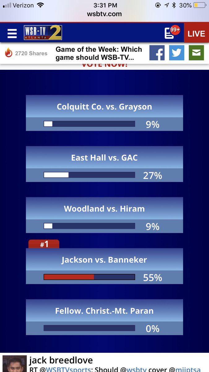 hiram_ssection's tweet photo. MAKE SURE YOU GO AN VOTE SO WE CAN BE GAME OF THE WEEK AGAINST WOODLAND!!!💜🐝💜 https://t.co/t2I7v1BOnX