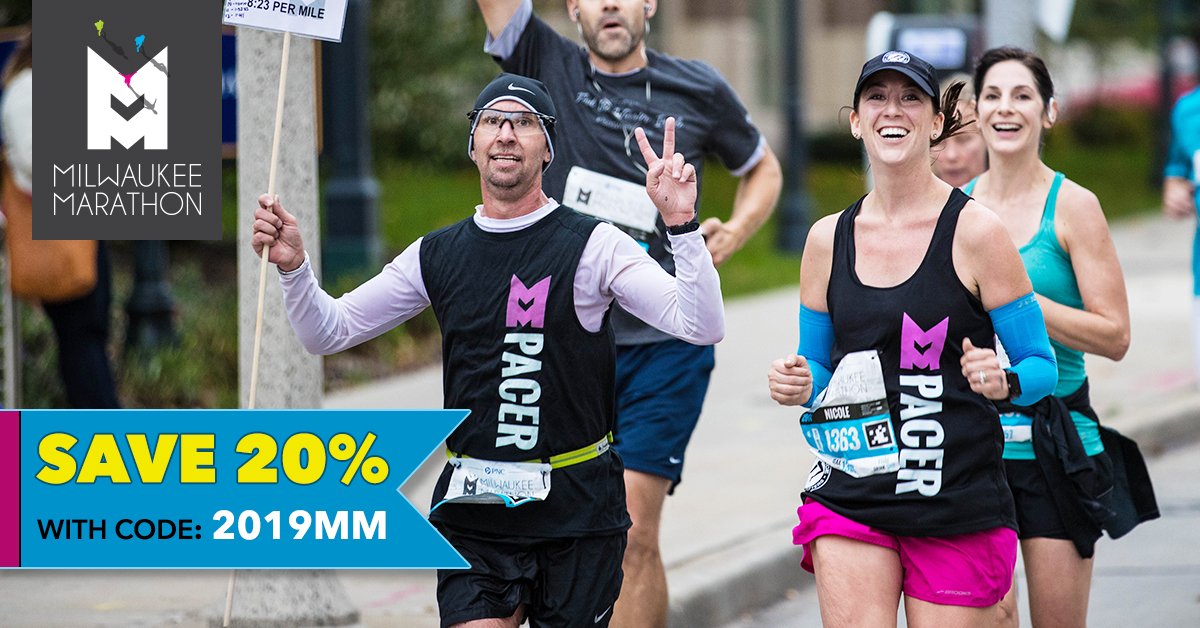 The wait is over - you can now sign up for the 2019 Milwaukee Marathon! But the good news doesn’t stop there. We're giving you an exclusive discount!
 
Use the code 2019MM by 9/28/18 to save 20% on our already low early bird prices. To learn more, visit runmilwaukee.com!