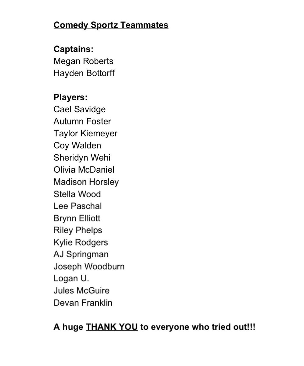 gcdrama2691's tweet photo. Welcome your 2018-2019 team for Comedy Sports!! https://t.co/AlWYPnDrSA
