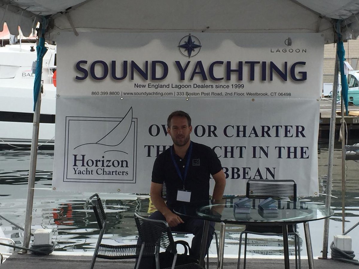 HYS_yachtsales's tweet photo. #Horizonyachtcharters co-owner, Sylvia Driver is on Dock N4 @ @newportboatshow with #Horizonyachtsales manager, Robin Hodges & brokerage specialist, Giles Starkey. Showcasing #Lagoon450F & #Lagoon40 to sell in to our Caribbean charter bases @Lagooncats @horizonyc @HorizonGrenada https://t.co/shLrN8D3U3