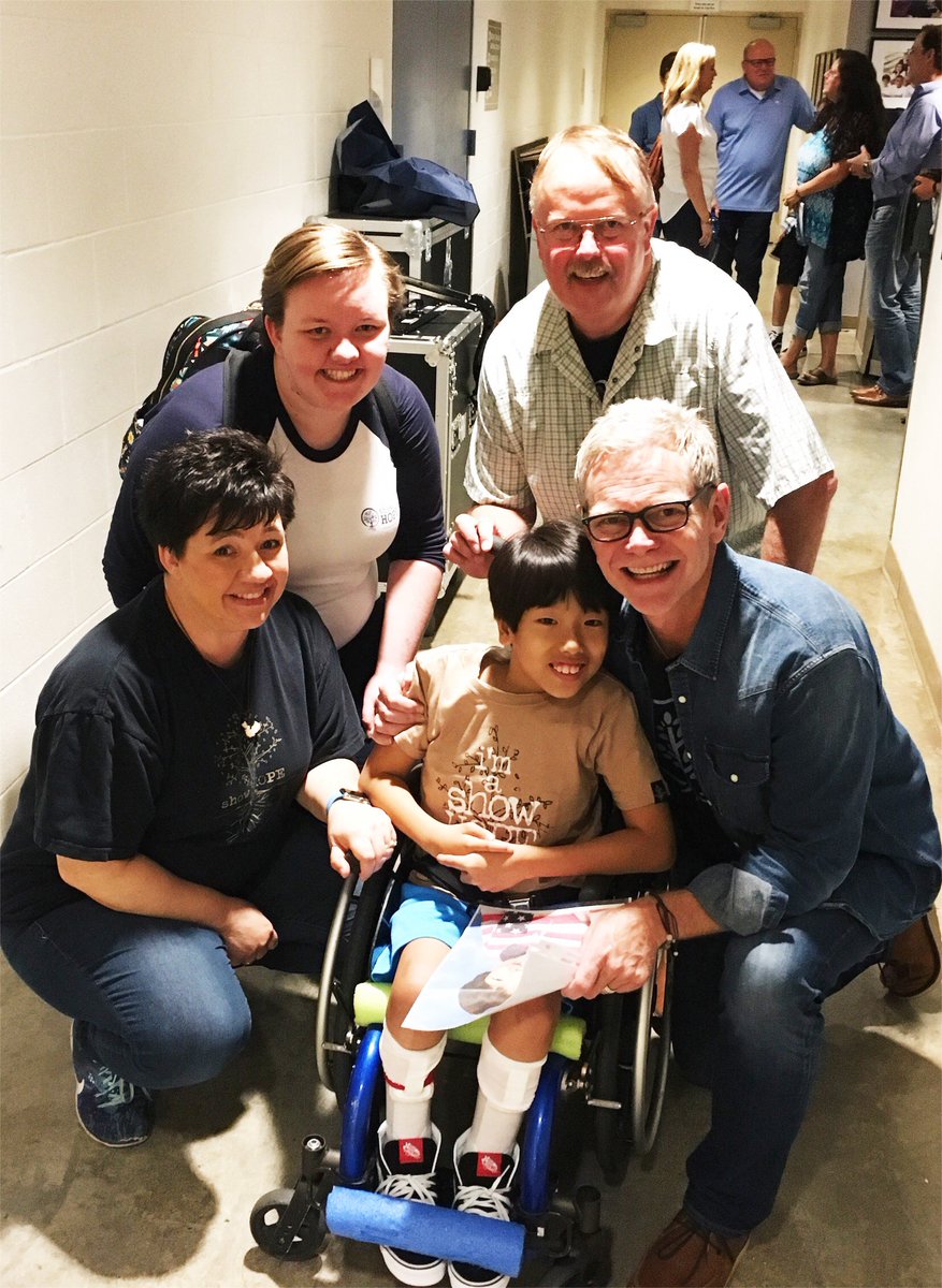 ShowHope's tweet photo. Our co-founder, Steven Curtis Chapman, loves seeing Adoption Aid families on the road! 
This is Ryker with his family at the SCC Solo show last night in Modesto, CA. Ryker used to be under care at Maria’s Big House of Hope!
We are so thankful for sweet moments like this. https://t.co/tLMQcz9FvN