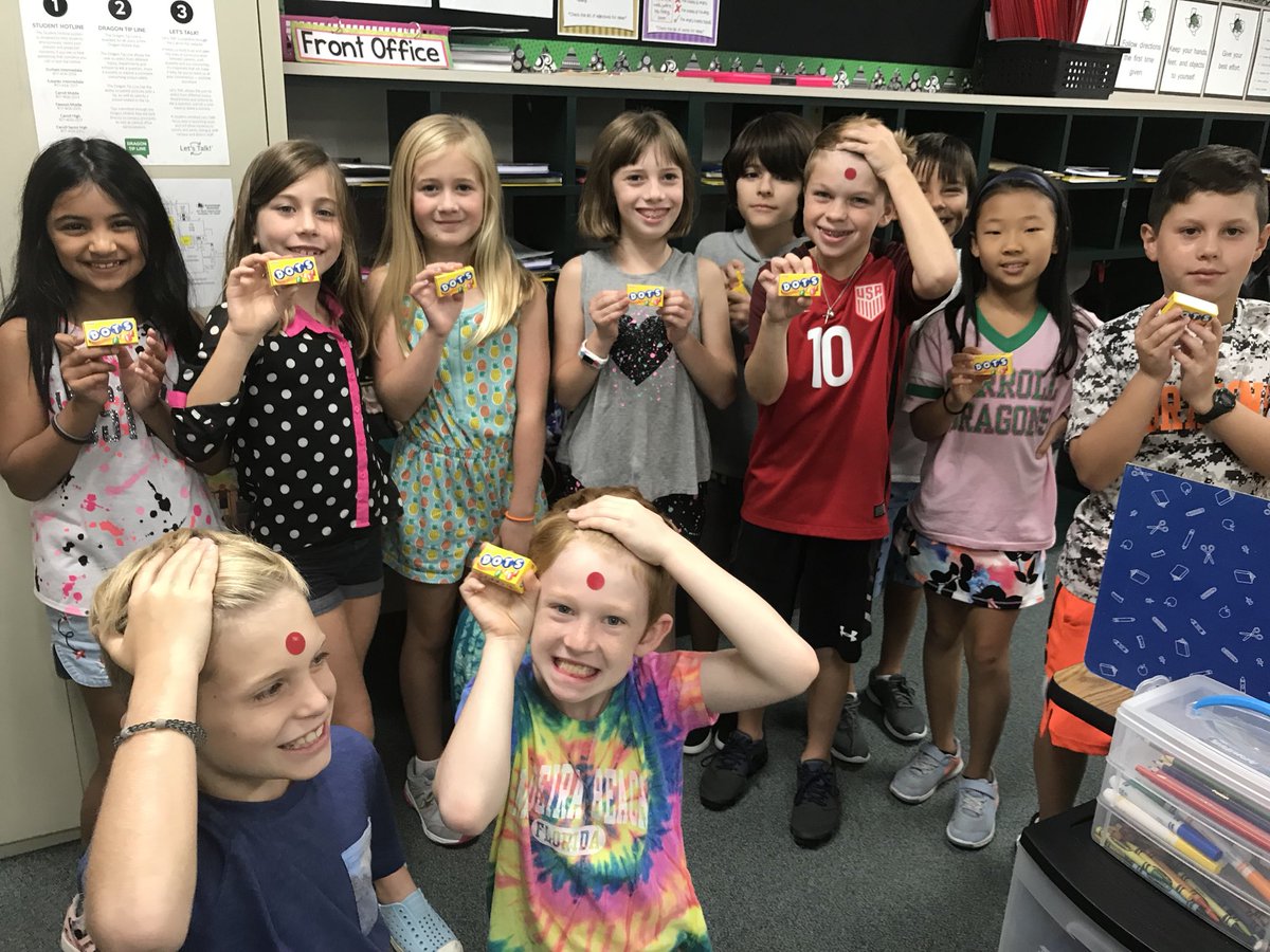 MrsHaaseRES's tweet photo. Had a ball for #DotDay2018 @rockenbaughES with lots of fun themed activities while focusing on the message of @peterhreynolds’ #TheDot @MrsWilliamsRES #EstimationJar #DragonsHaveHeart https://t.co/xwZEI0jfCG