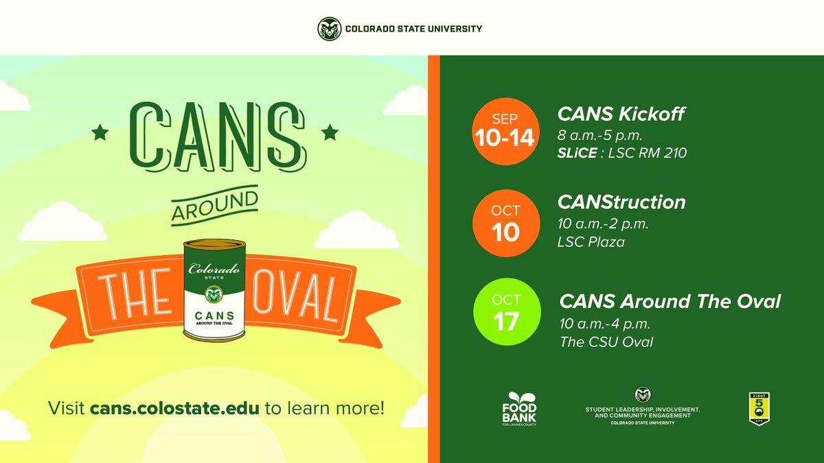 csu_chemistry's tweet photo. We are collecting donations for the 2018 #CansAroundtheOval!  Bring your donations to the Chemistry main office or donate online! This is #LarimerCounty’s Largest single-day Food Drive and benefits The Food Bank for Larimer County! https://t.co/1yktCYXCRv https://t.co/I6Ul83XcBy