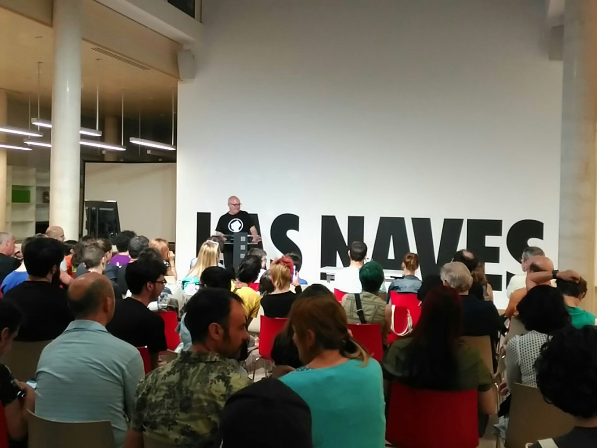 vlcinnovation's tweet photo. El resultado del #TestDeTuring en @LasNavesINN es.... ¡Ninguno de los robots lo han pasado!
#ROSFest18 @rosfilmfestival @l_caleidoscopio @AjuntamentVLC https://t.co/OAnqJ4JSlP