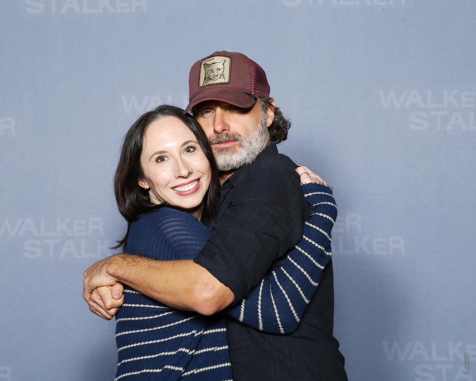 twodeadchicks's tweet photo. And we're back where we started: Melissa and Andy. She asked for a big smushy hug and he delivered. He's very serious about his hug making. You can tell by the face. Happy happy birthday, Andy! We love you so much! #HBDAndy https://t.co/X0BFAcmDuC
