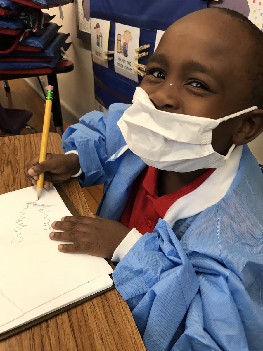 MSinclairMCP's tweet photo. Our K-4 scholars spend time every day exploring and experiencing many different careers. This future doctor just wrote me a prescription after checking my heart. #blackexcellence #MCP https://t.co/uCL7YphzWG