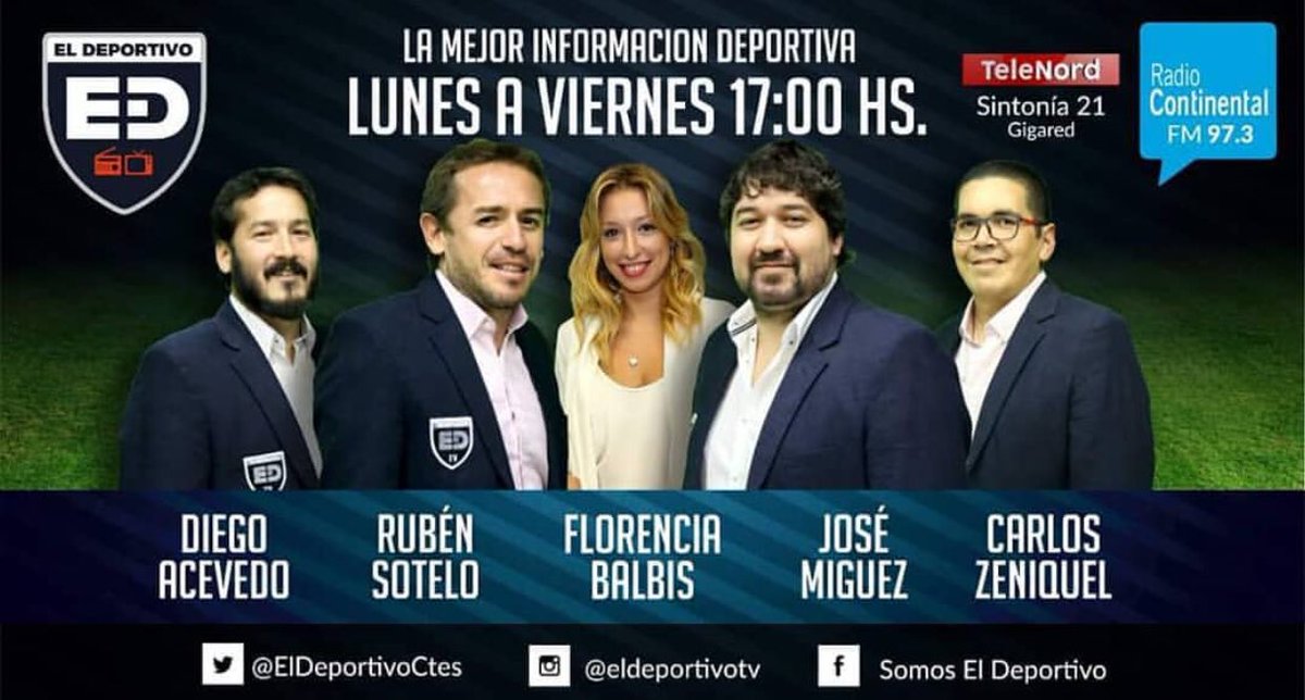 AIREE‼️ Ya estás escuchando <a href="/ElDeportivoCtes/">El Deportivo Ctes</a> con <a href="/FlorenciaBalbis/">María Florencia Balbis Brun</a> <a href="/joseamiguez/">jose miguez</a> <a href="/czhjunior/">Carlos Zeniquel (h)</a> <a href="/acvdiego/">Diego Acevedo</a> y <a href="/RuloSotelo/">Ruben Sotelo</a> 📻 Hoy sorteamos entradas para el <a href="/TaraguiRock/">Taragui Rock</a> gentileza de <a href="/FlechabusOfi/">Flecha Bus</a> 🎼 Mandanos tus datos al 3794-855602 ‼️