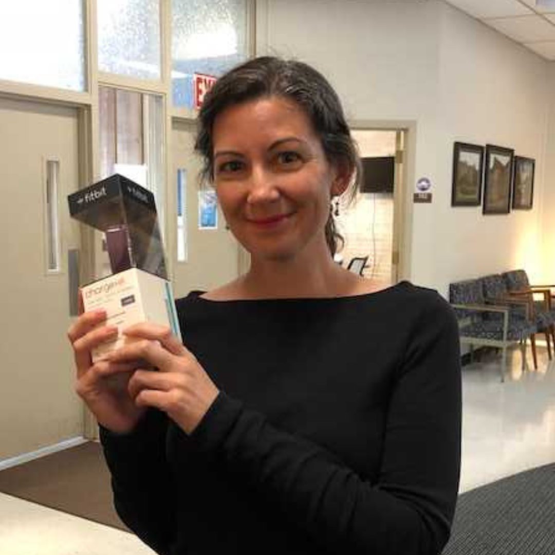 WorkAtKState's tweet photo. Our next Movement Challenge Winner is Cassandra! She received a FitBit donated by @tiaa. Thank Cassandra for participating! #PurpleIsProgress https://t.co/7XxnJG1DR8