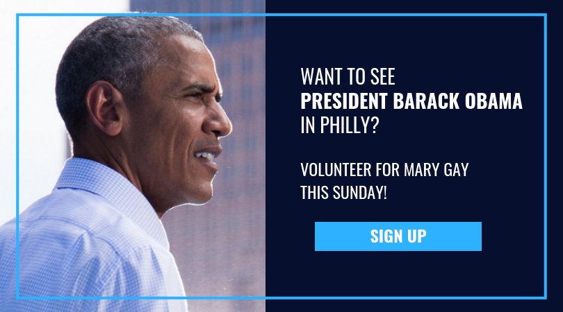 marygayscanlon's tweet image. The @PADems have a number of complimentary tickets are available to see President Obama speak in Philadelphia next Friday, 9/21. Claim your ticket by volunteering for Mary Gay this Sunday! Sign up here ➡️ 
scanlonforcongress.com/10k-for-mary-g…