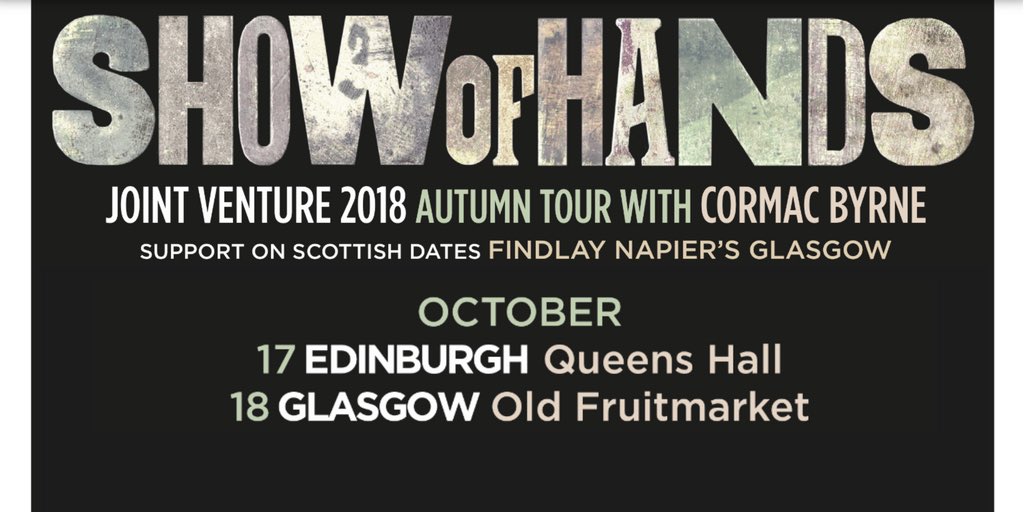 Come on #scotland.  You asked us to come and play but now only a few bookings made! Booking details here if you would like us to carry on with these dates. bit.ly/SOHJointVentur… #glasgow #Edinburgh