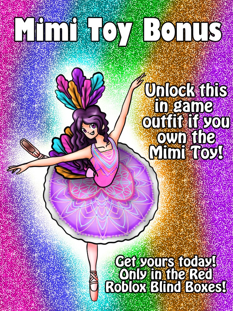 Mimi Dev On Twitter New If You Own The Mimi Dev Roblox Toy Found In Red Roblox Blind Boxes You Will Unlock This Free Outfit In Dance Your Blox Off And A Bonus Purple - purple tuxedo roblox