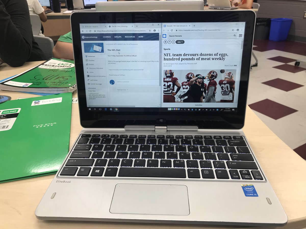We tried the discussion board on Schoology today and it was a success! Did you know an NFL player consumes 4,000 calories a day?? #schoology #discussionboards #independentwork @Relay_BCPS