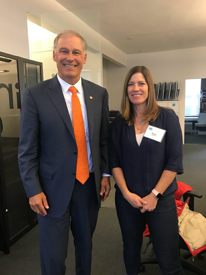 staceyepstein's tweet photo. What a privilege to host Washington Gov @JayInslee &amp; hear him share his incredible wisdom and plans for action with my dear friends. I feel inspired + optimistic for '18 &amp; '20. Tks @DemGovs w @LeylaSeka @Athanik @subes01 @DBMahon @jmandell #vote #donate  https://t.co/1MPMyU5oOL https://t.co/SBpIWlRhJU