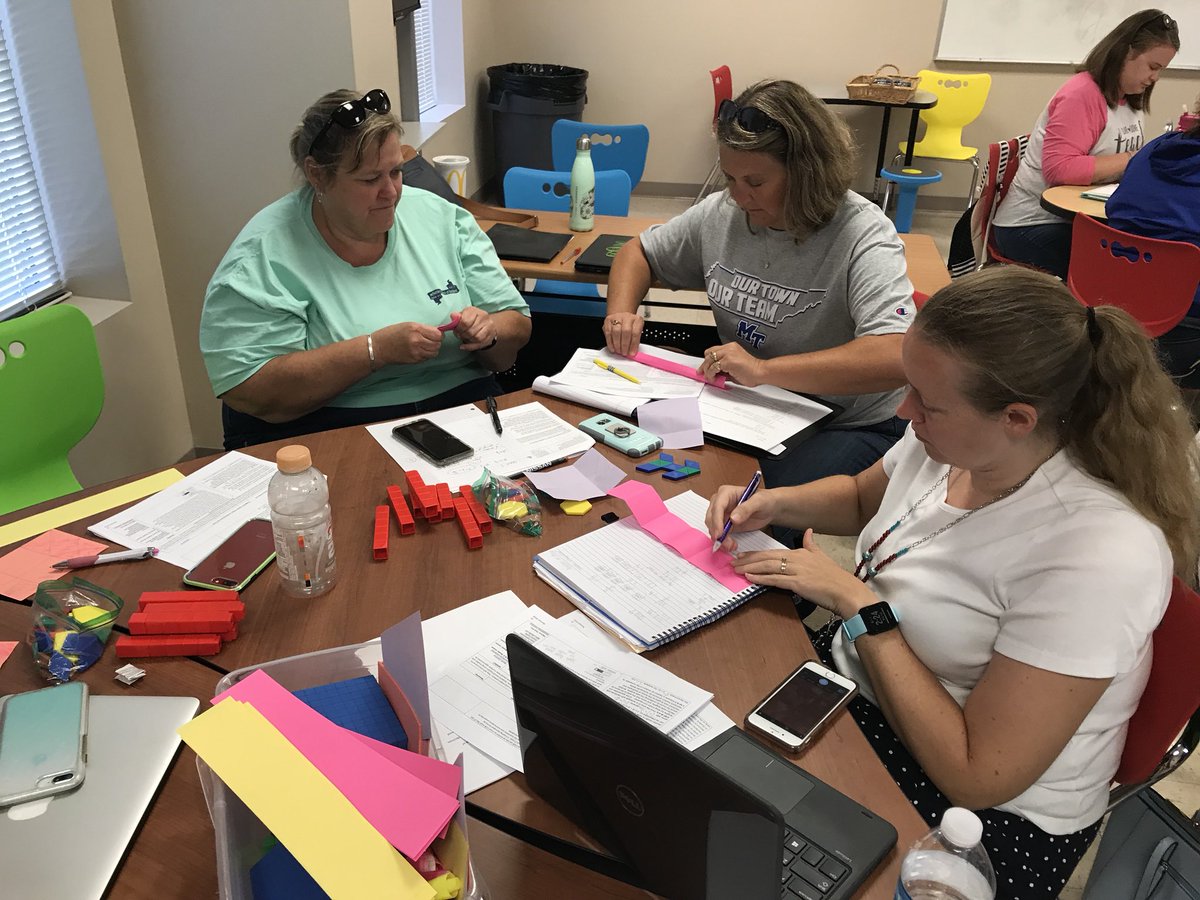 SusanLoveless23's tweet photo. Creating clarity of expectations with @rucoschools fifth grade math leads. What an excellent day of learning and diving deep into the math so we can provide learning experiences for our students! #learnthemathbydoingthemath #conceptualunderstanding #lovemyjob https://t.co/PkJo7lQZOB