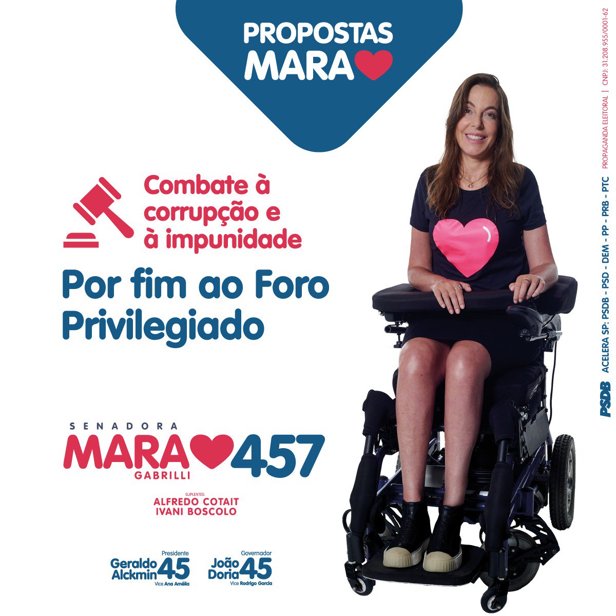 maragabrilli's tweet photo. Já conhece as propostas da Mara para o Senado? Uma de suas principais bandeiras  é o combate à corrupção. No Senado ela vai trabalhar para por fim ao foro privilegiado. Vamos votar em que vai trabalhar por um Congresso mais ético? Acesse outras propostas: https://t.co/0mUGyGCYg0 https://t.co/583ZnyRmmE