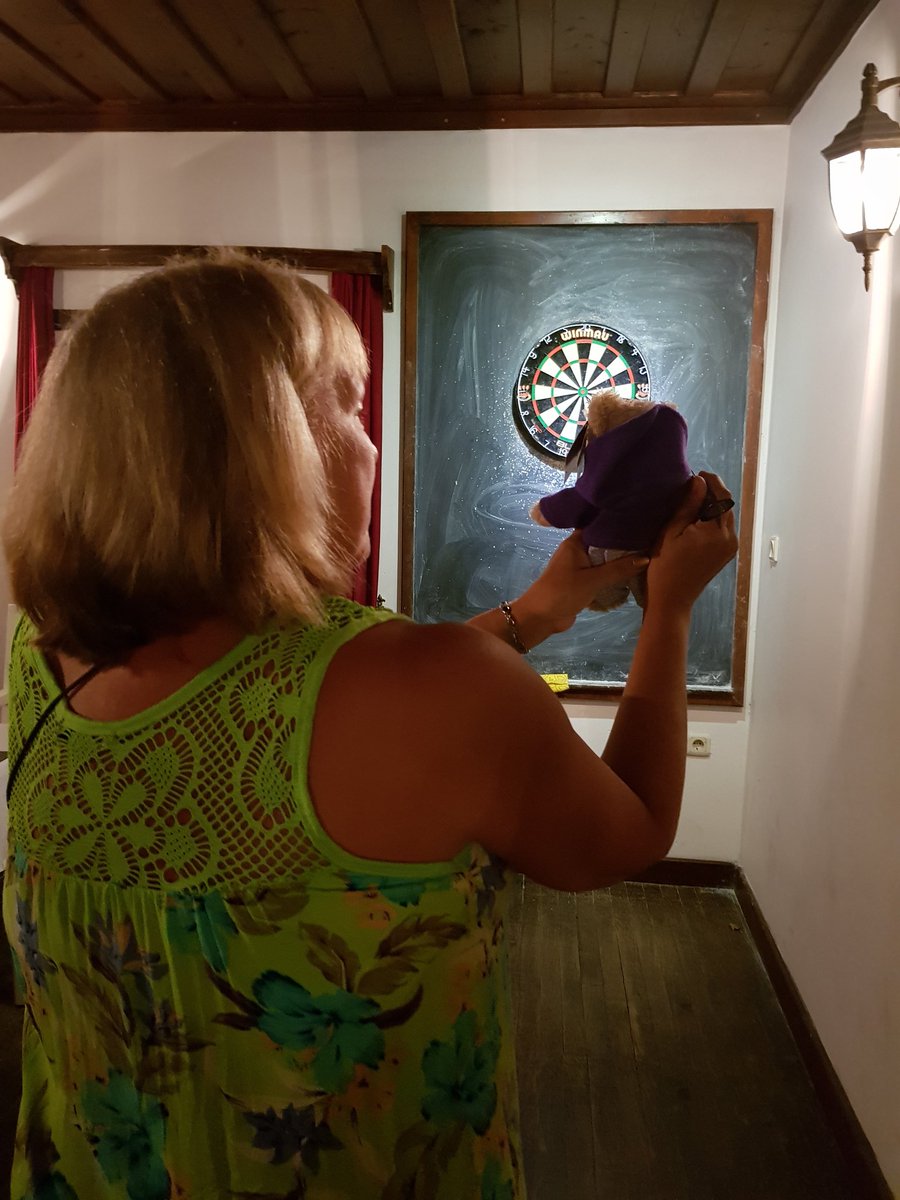 KayGallimore2's tweet photo. Night out playing darts go crewe centrals  Bernard bear  he even managed to  poor his own drink https://t.co/wp8X8NBeZV