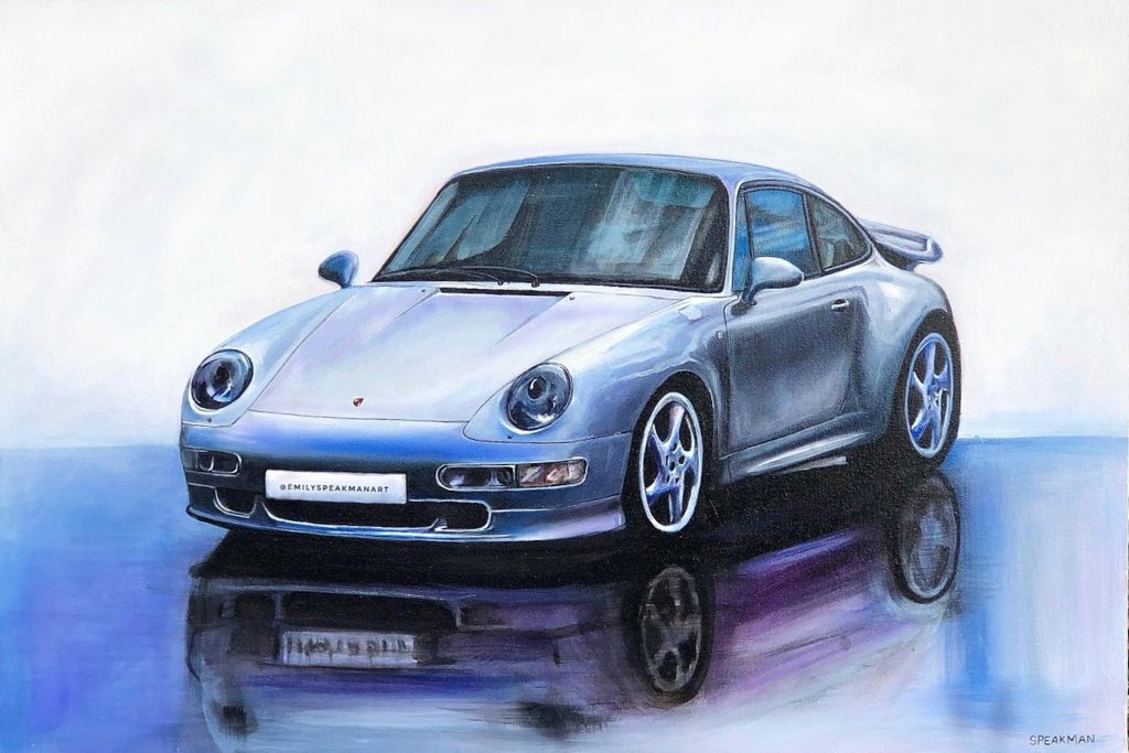 Emspeakman's tweet photo. My latest private commission using @Hobbycraft_CTR materials. @ArtToColourLife #porche #SportsCar #art #painting https://t.co/RJh8zV4cv4