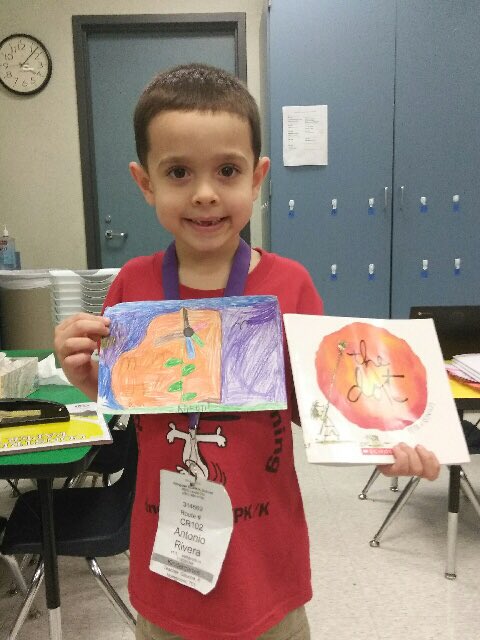 michelledel3's tweet photo. #DotDay #aldinelibraries #Allin4Aldine @hinojosabears Antonio Rivera takes pride in his finished artwork! https://t.co/wmjf07z8mw