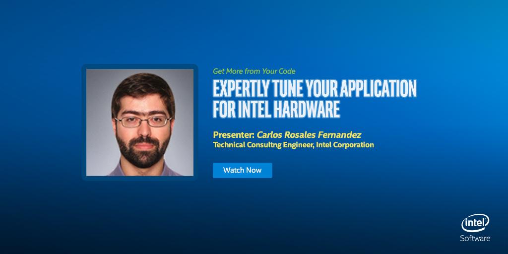 IntelSoftware's tweet image. Tuning #HPC apps for the latest hardware can be tricky. Our engineer shows you the way in this webinar: intel.ly/2xkYL5o #CodeModernization #IntelDevTools