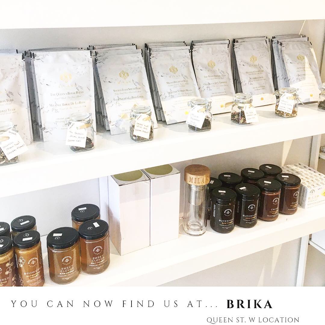 themilanaco's tweet photo. Discover our entire collection of 💯 certified #organic #tea blends and our eco-friendly tea infuser bottle at @ShopBrika - Queen St. location! Happy Sipping into the weekend! #Turmeric #tulsitea #greentea #blacktea #tisane #travel #health #wellness #themilanaco https://t.co/ME5gKgYcFp