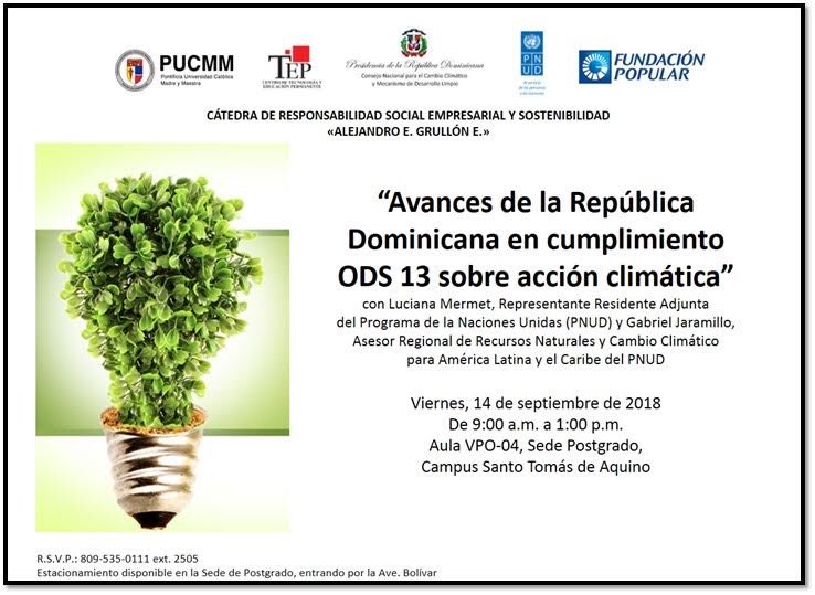 raudord's tweet photo. “Avances de la República Dominicana en cumplimiento ODS 13 sobre acción climática”, a cargo de Luciana Mermet, Representante Residente Adjunta del @PNUDRD, y Gabriel Jaramillo, Asesor Regional de Recursos Naturales y Cambio Climático para América Latina y el Caribe del PNUD. https://t.co/JwOx4YIaeG