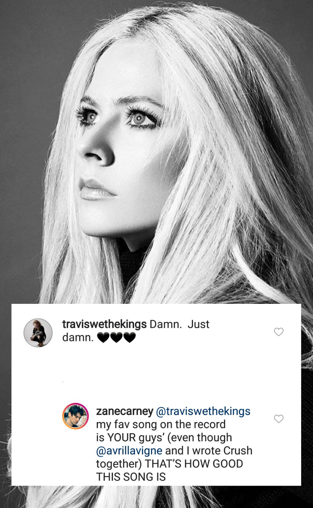 Avril Bandaids News On Twitter Zane Carney On Headabovewater My Favorite Song In The Record Is Your Guys Even Though Avril And I Wrote Crush Together That S How Good This Song twitter
